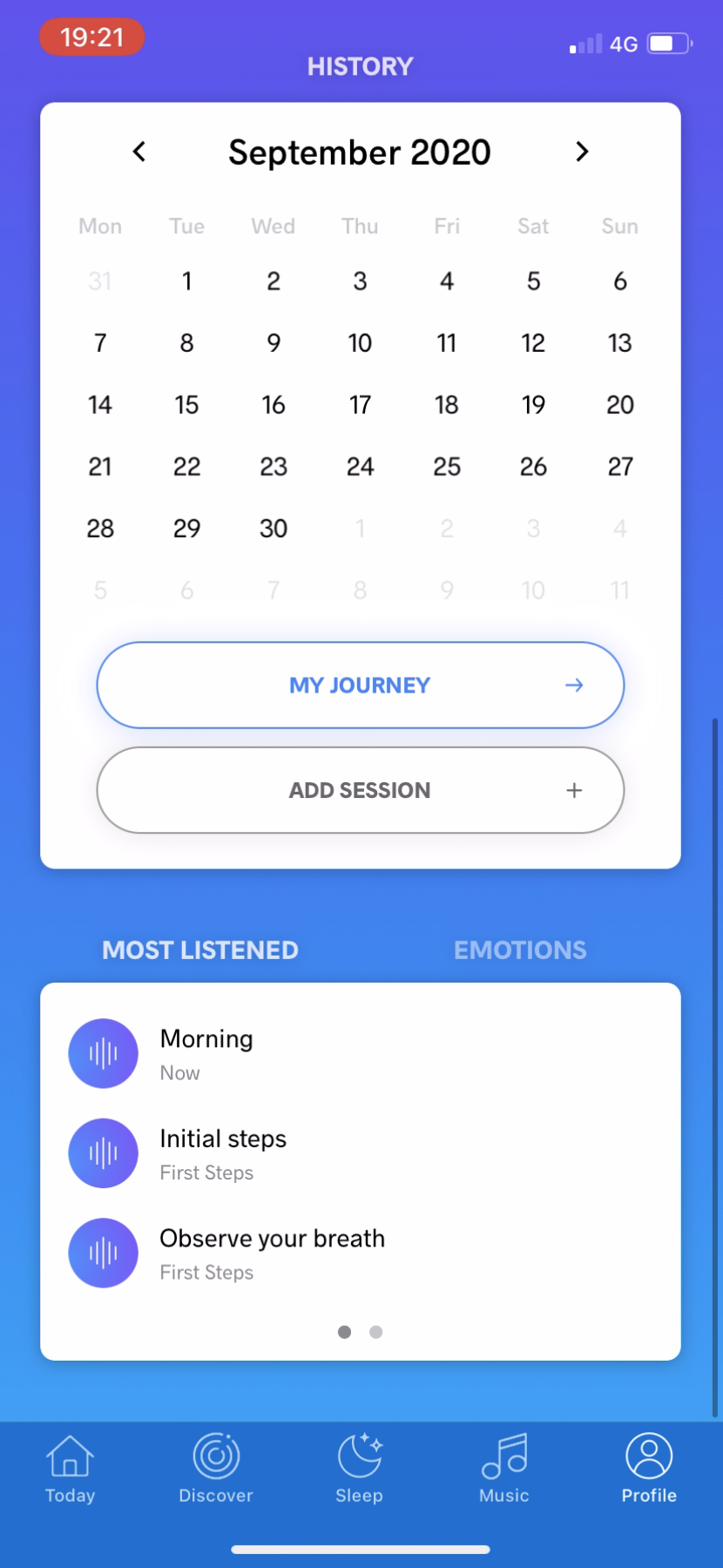 Meditopia - Settings - Screen 2