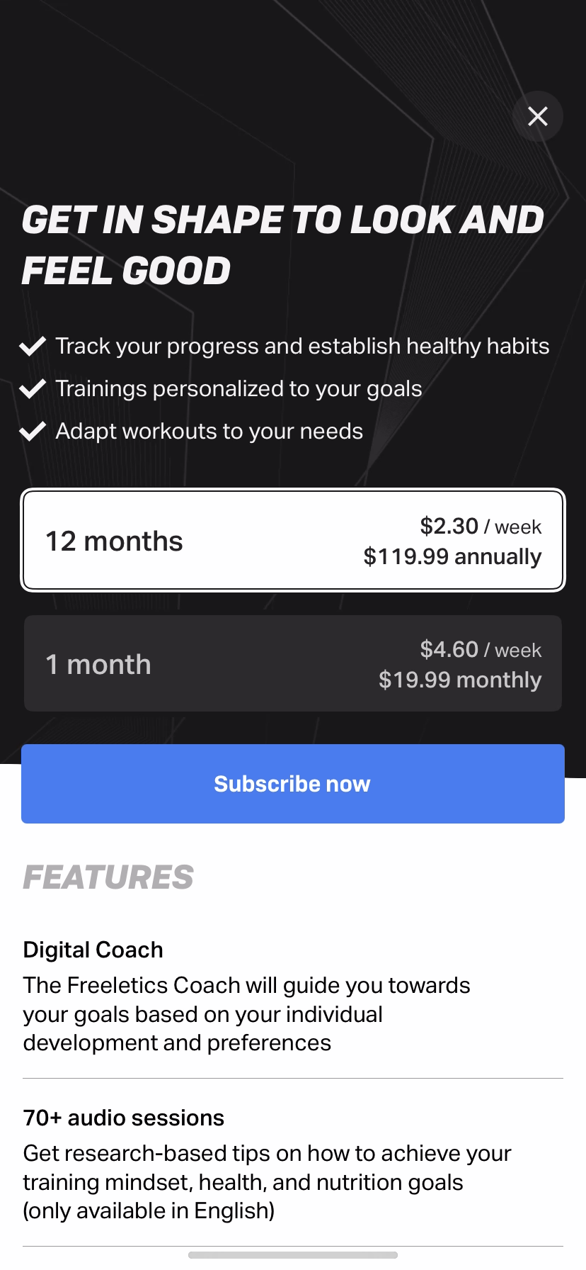 Freeletics - Upgrading