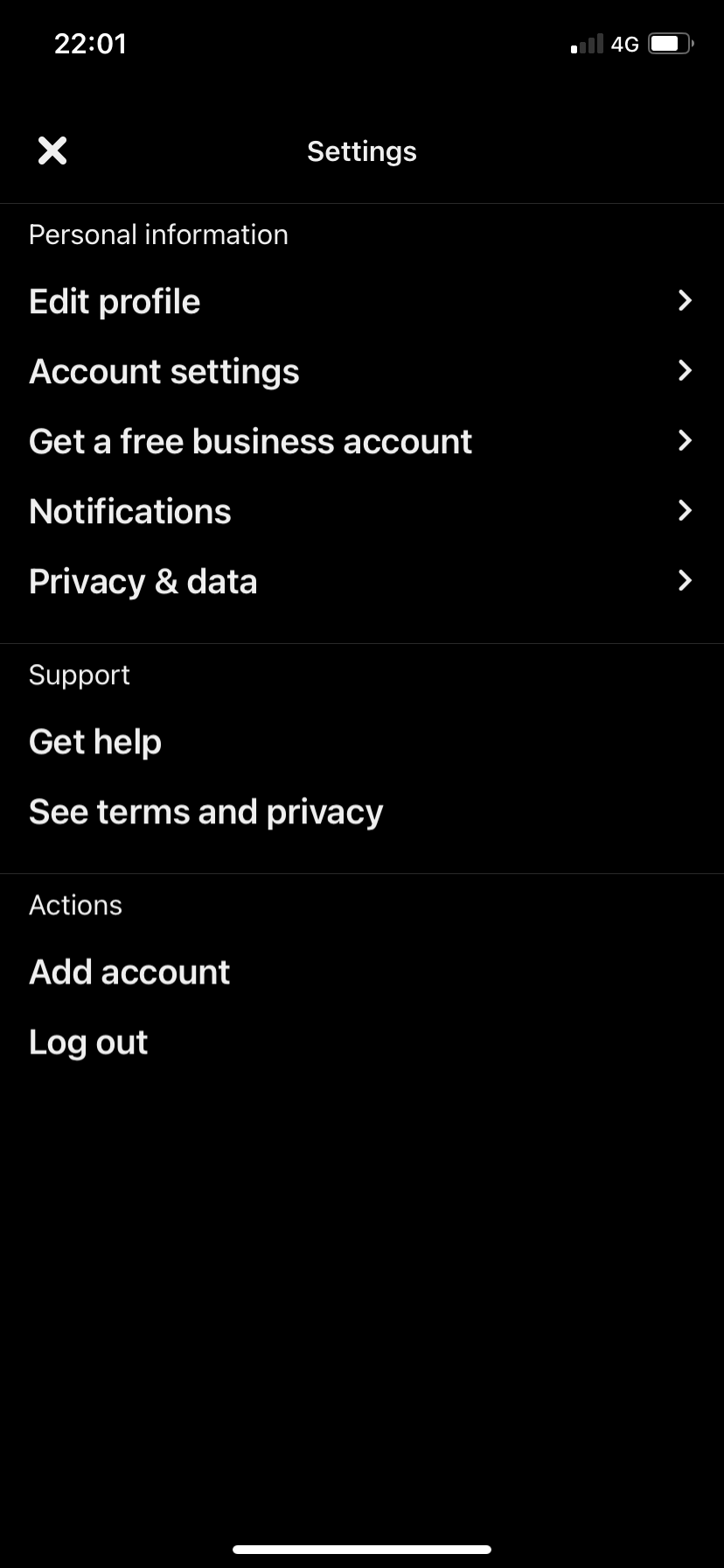 Pinterest - Settings