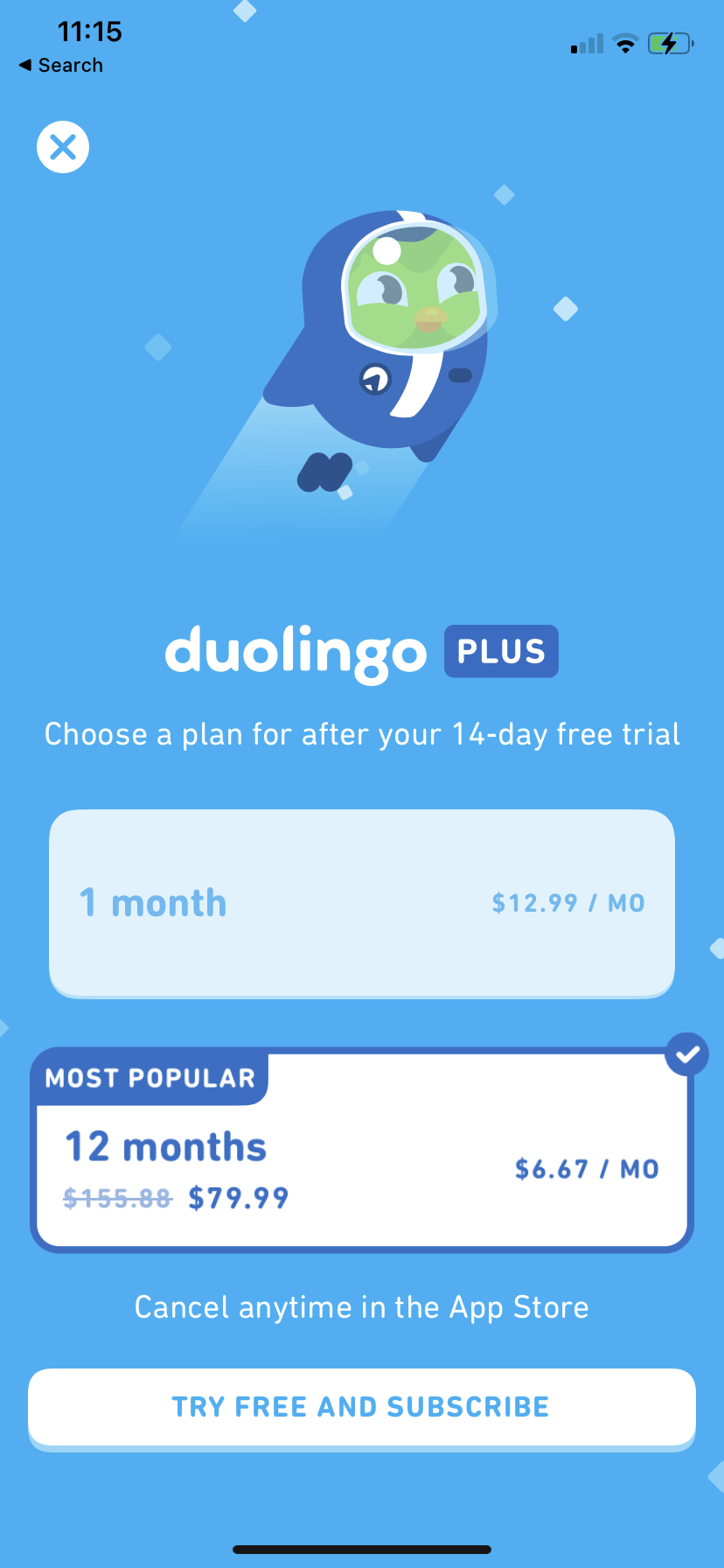 Duolingo - Upgrading