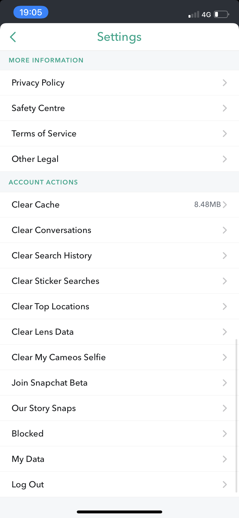 Snap - Settings - Screen 7