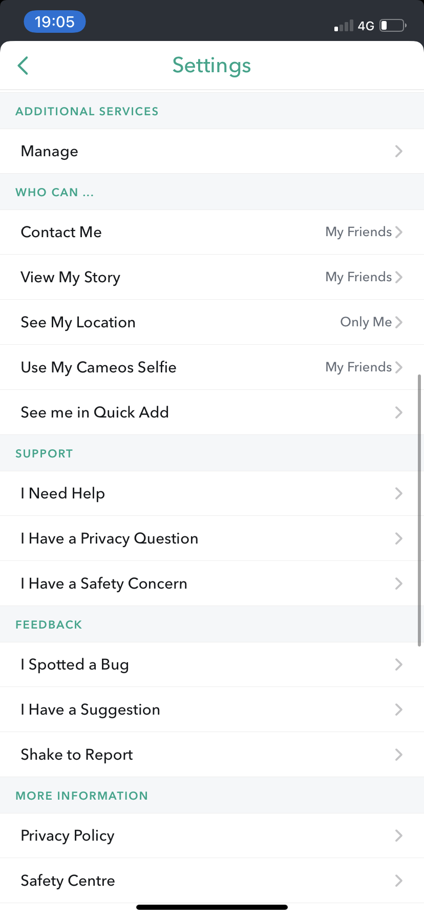 Snap - Settings - Screen 5