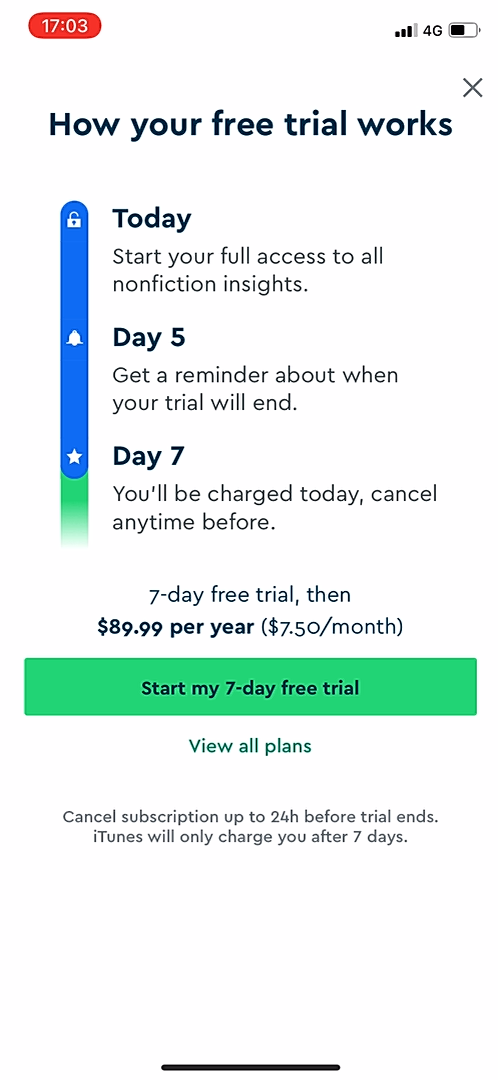 Blinkist - Upgrading