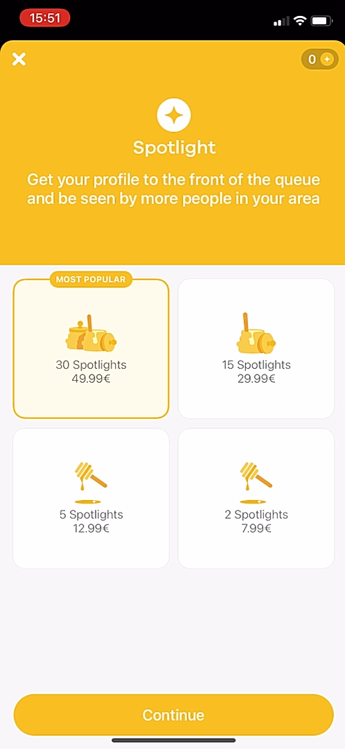 Bumble - Buying credits