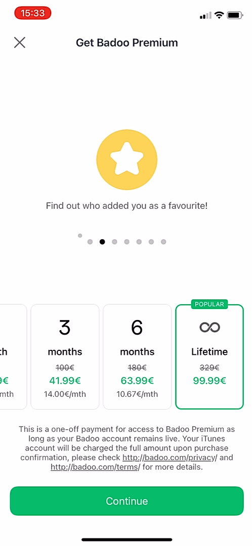 Badoo - Upgrading - Screen 3