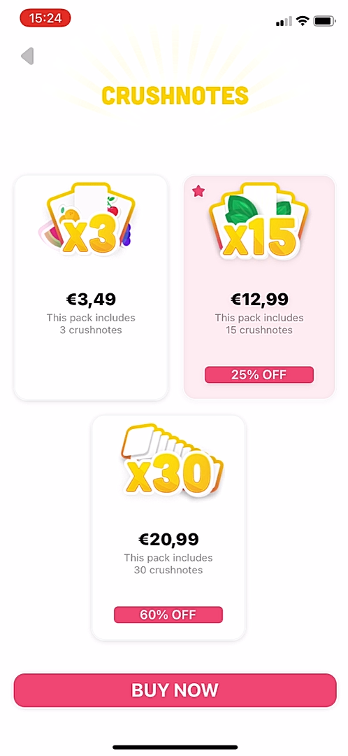 Fruitz - Buying credits - Screen 5