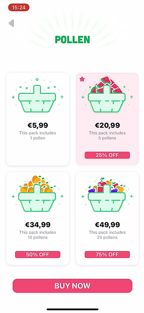 Fruitz - Buying credits