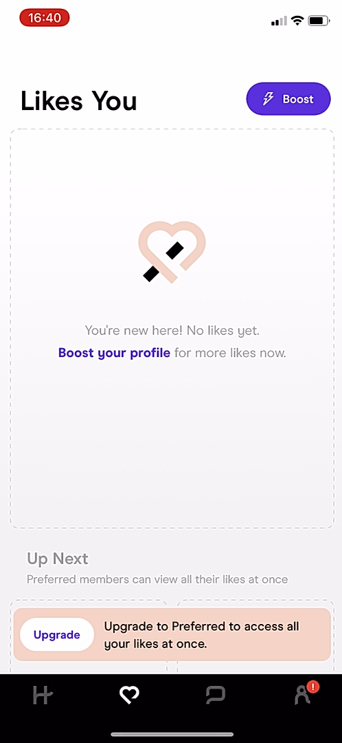 Hinge - Buying credits - Screen 1