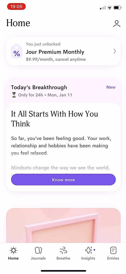 Jour - Completing a diary - Screen 11