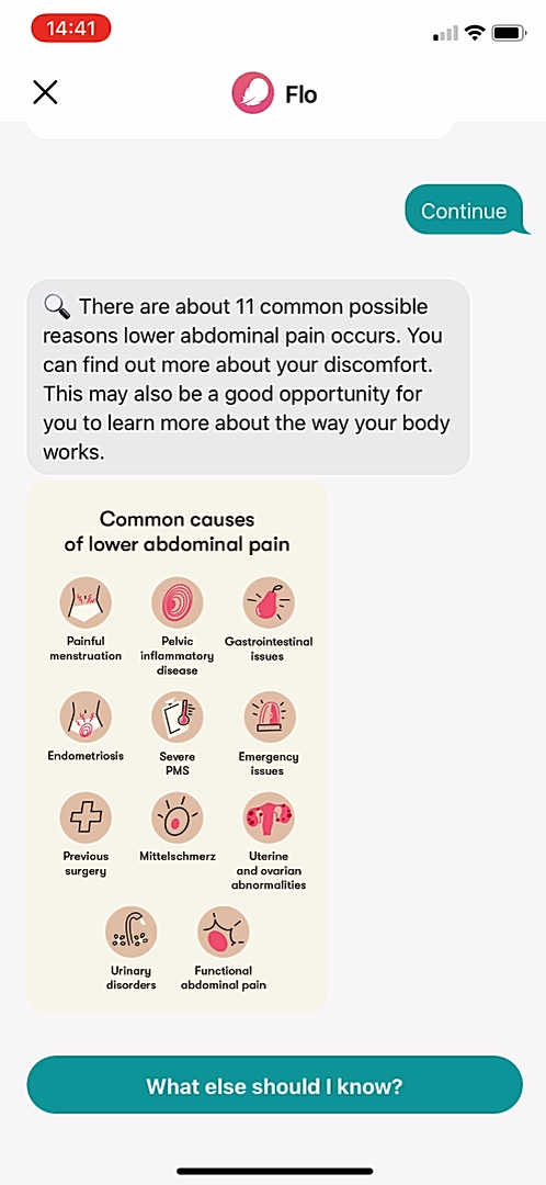 Flo - Completing a diary - Screen 8