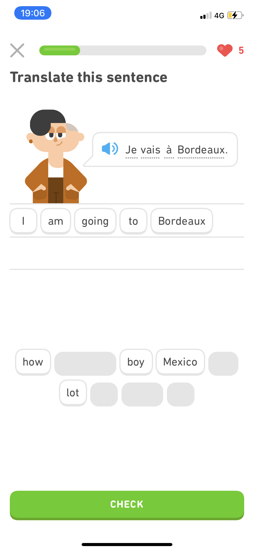 Duolingo - Doing a session - Screen 7