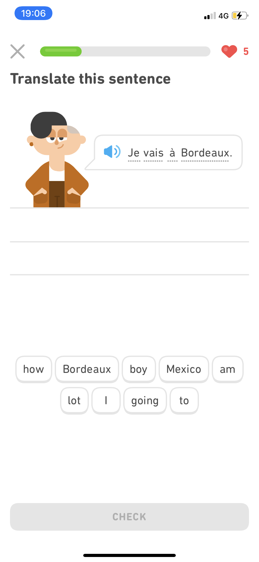 Duolingo - Doing a session - Screen 6