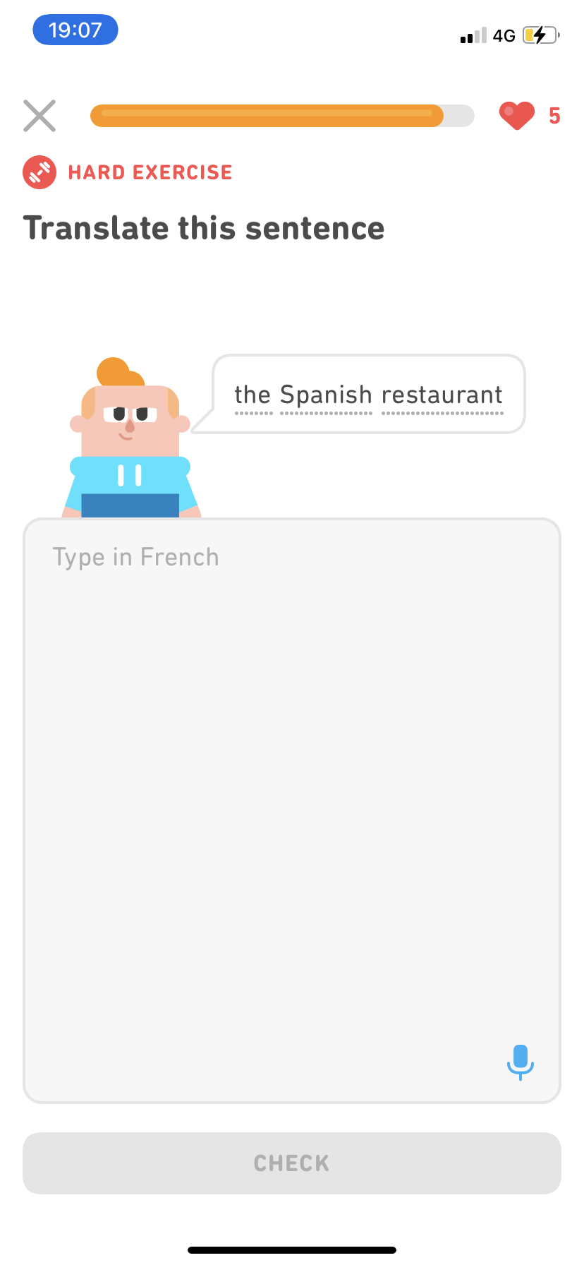 Duolingo - Doing a session - Screen 15