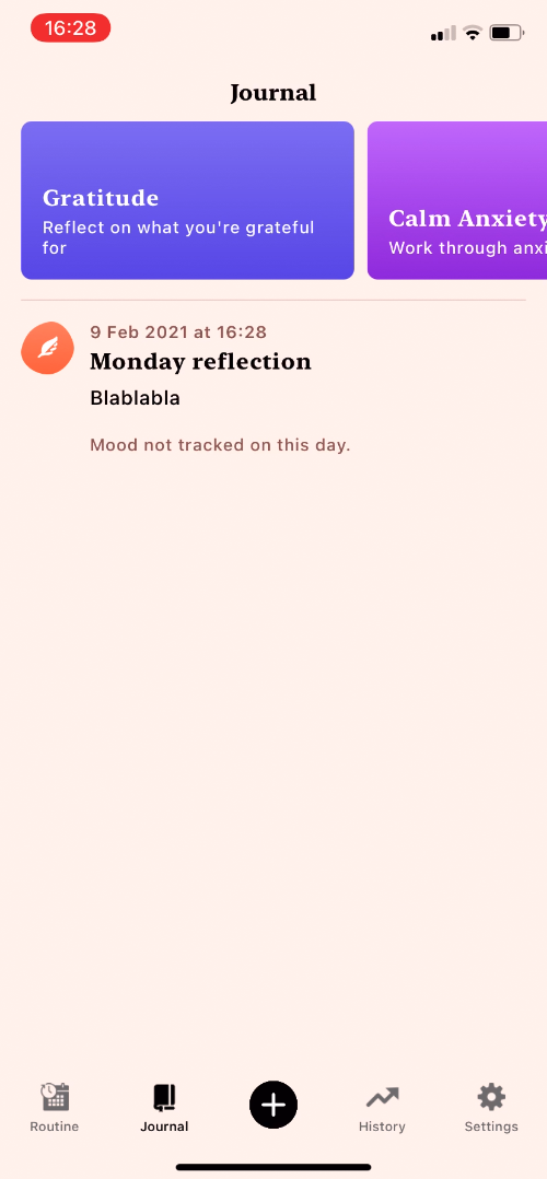 Tangerine - Completing a diary - Screen 4