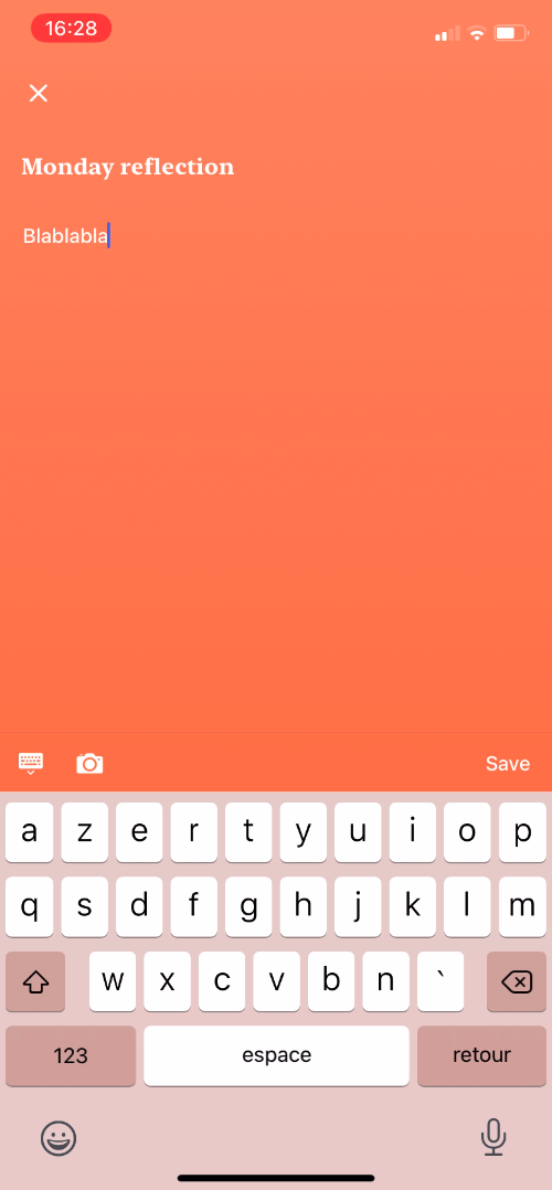 Tangerine - Completing a diary - Screen 3