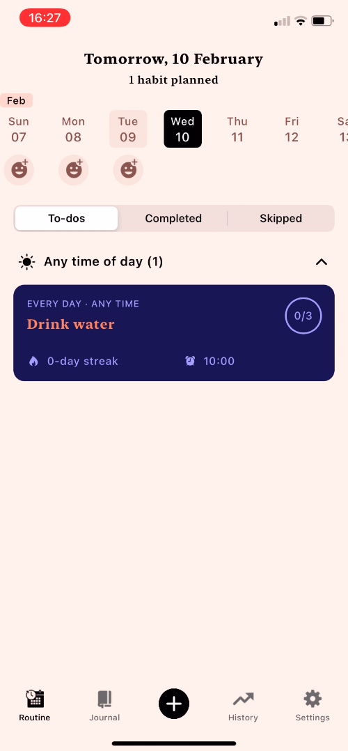 Tangerine - Creating a habit - Screen 8