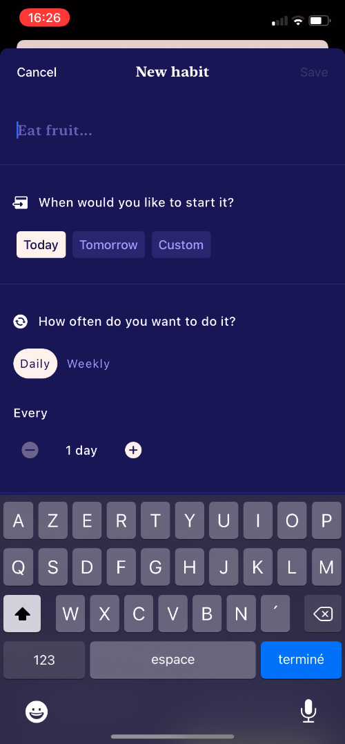 Tangerine - Creating a habit