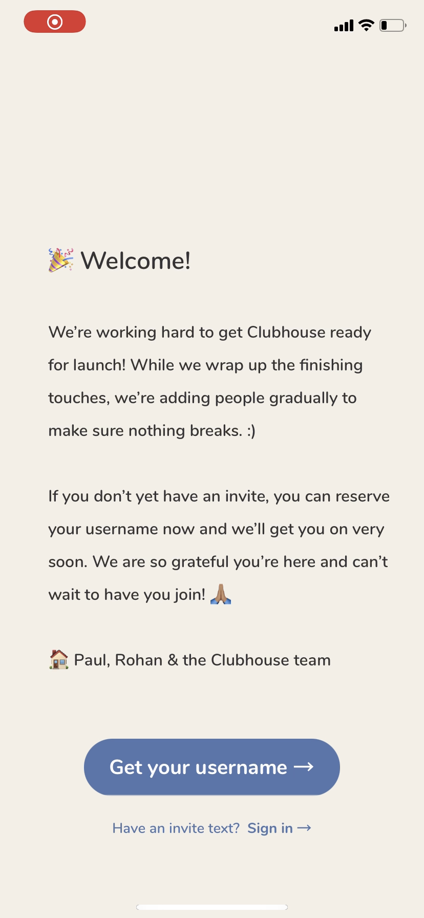 Clubhouse - Onboarding