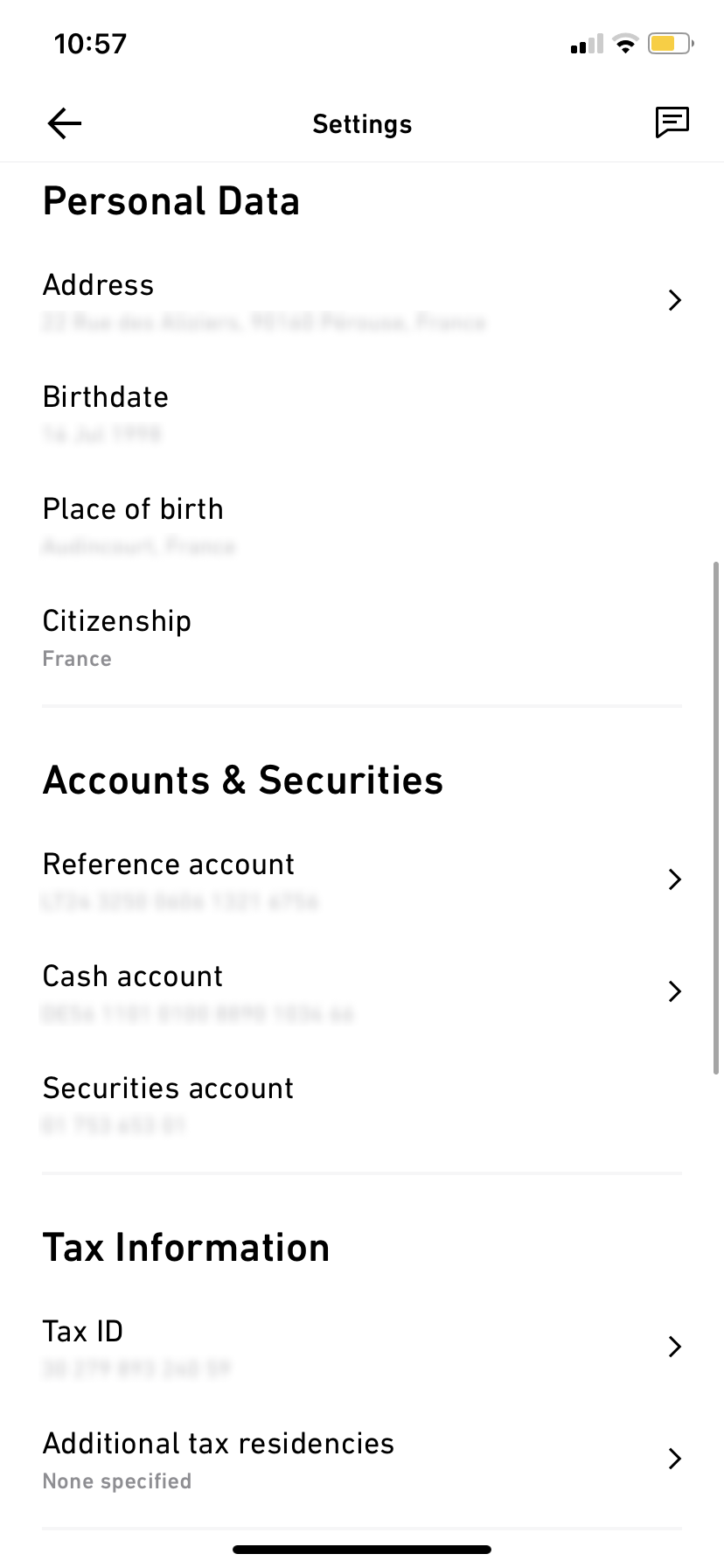 Trade Republic - Settings - Screen 3