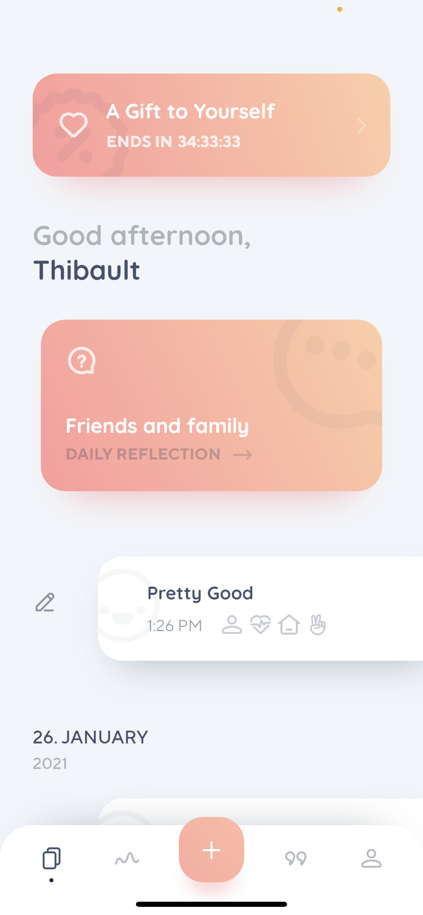 Reflectly - Completing a diary - Screen 8
