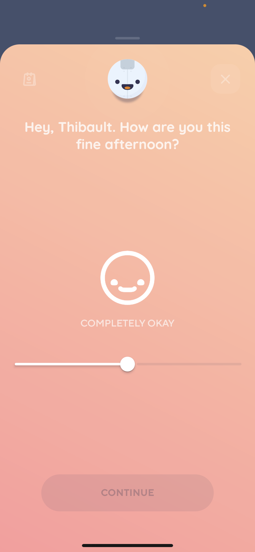 Reflectly - Completing a diary - Screen 3