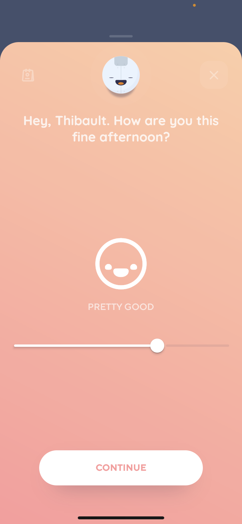 Reflectly - Completing a diary