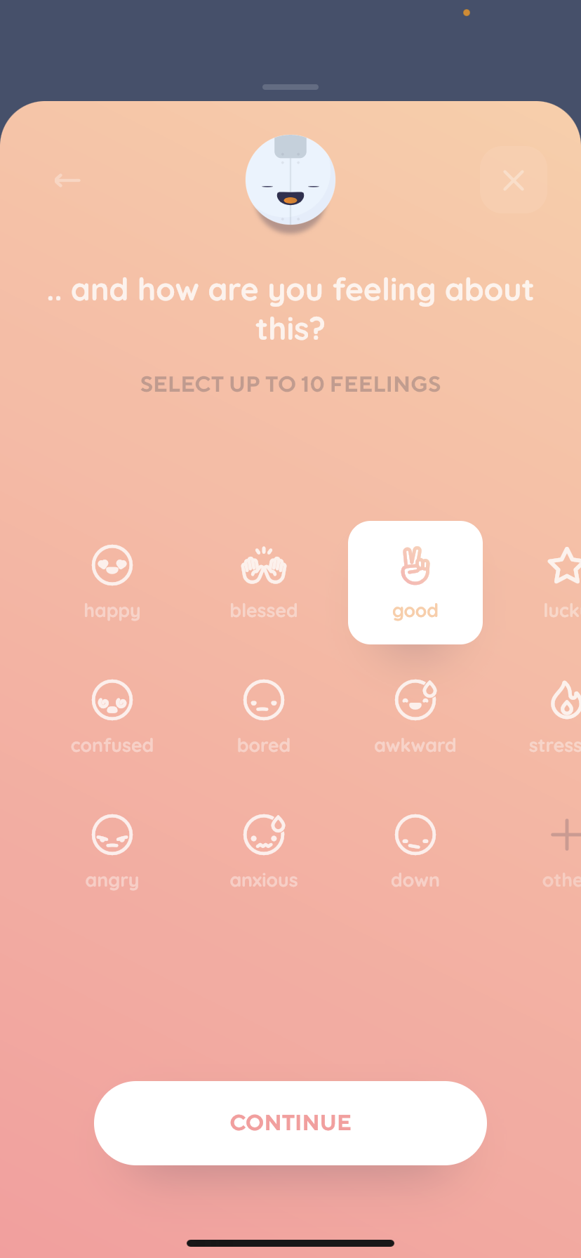 Reflectly - Completing a diary - Screen 6