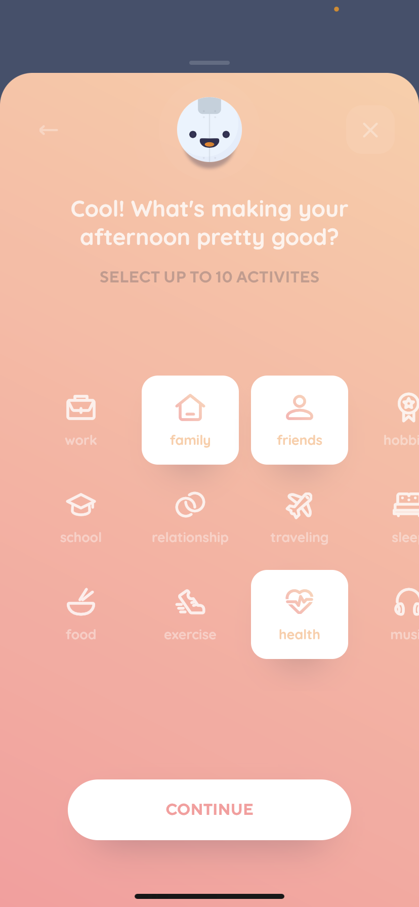 Reflectly - Completing a diary - Screen 5