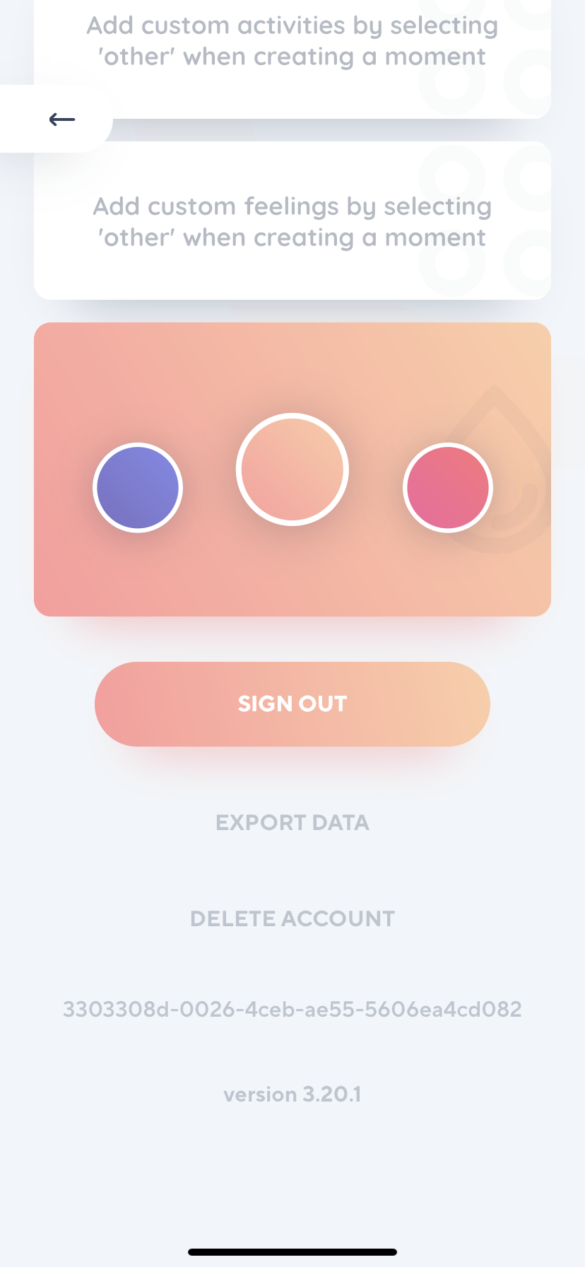 Reflectly - Settings - Screen 4
