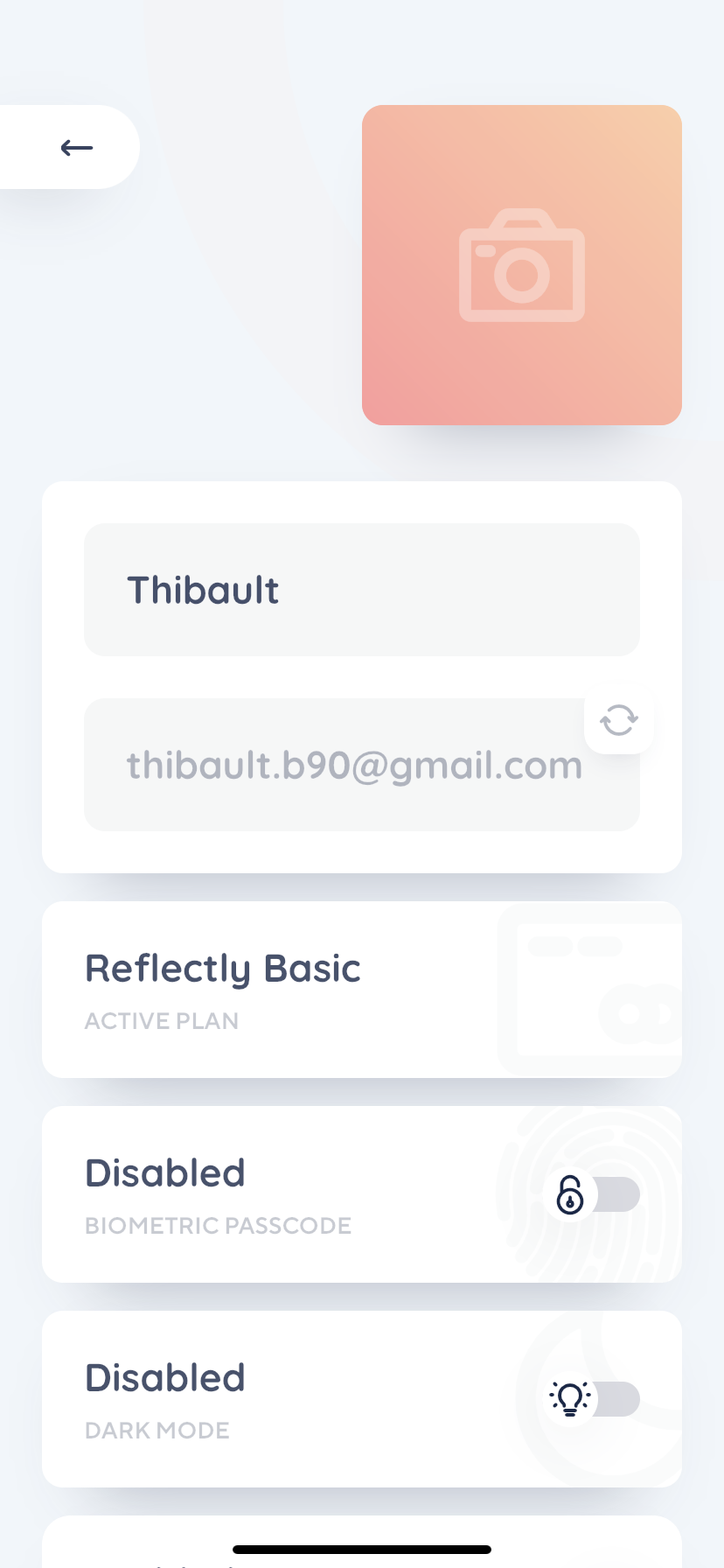 Reflectly - Settings