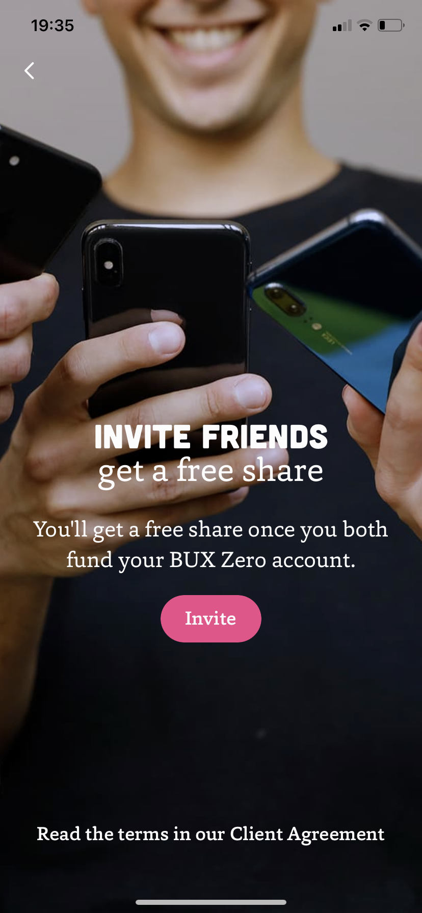 Bux Zero - Invite a friend