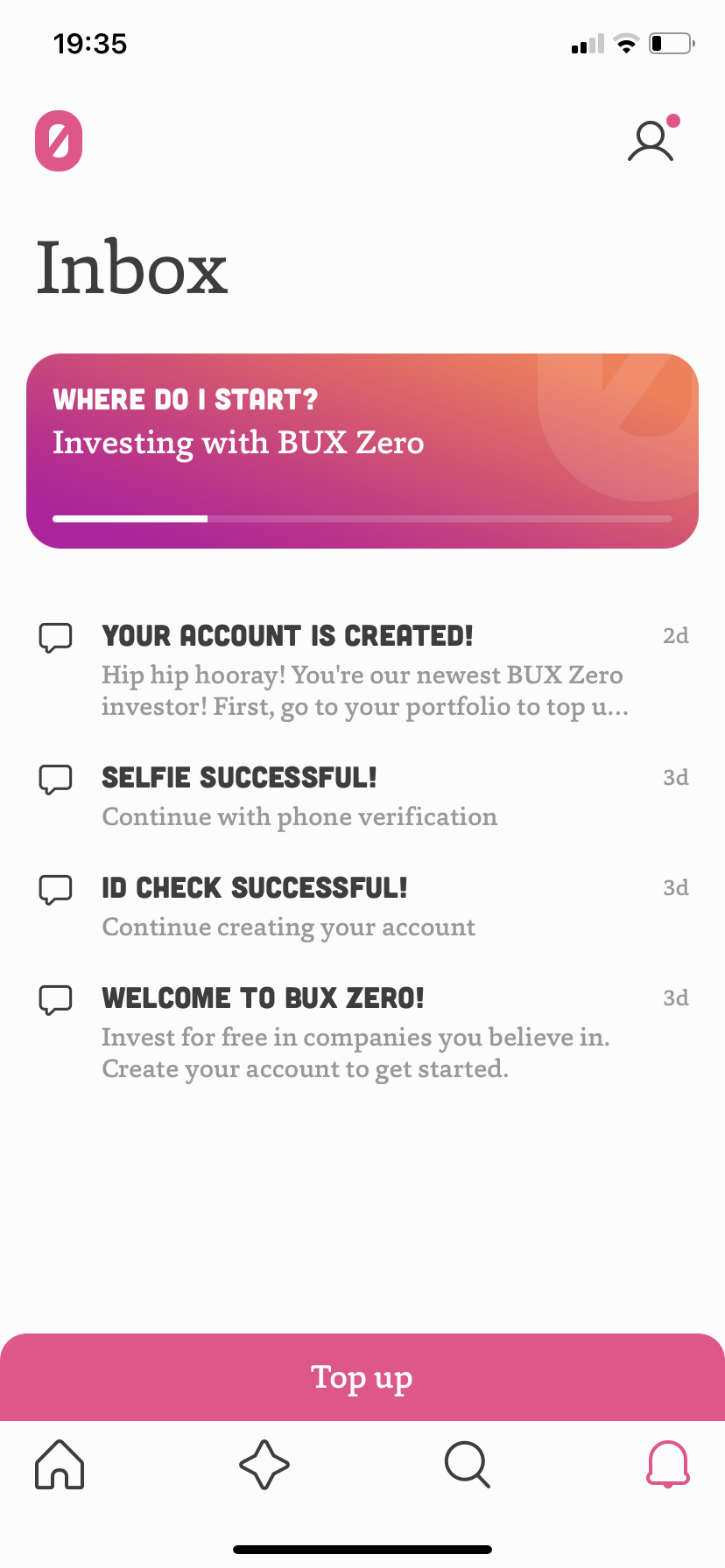 Bux Zero - Navigation - Screen 4