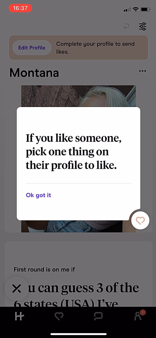 Hinge - Onboarding - Screen 37