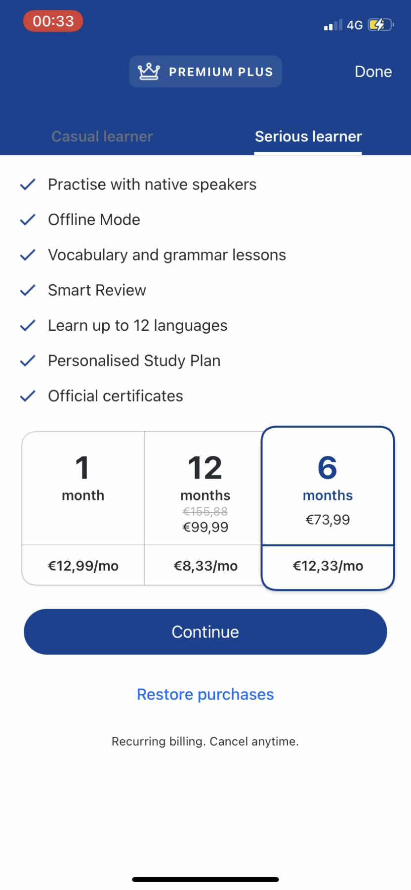 Busuu - Upgrading - Screen 3