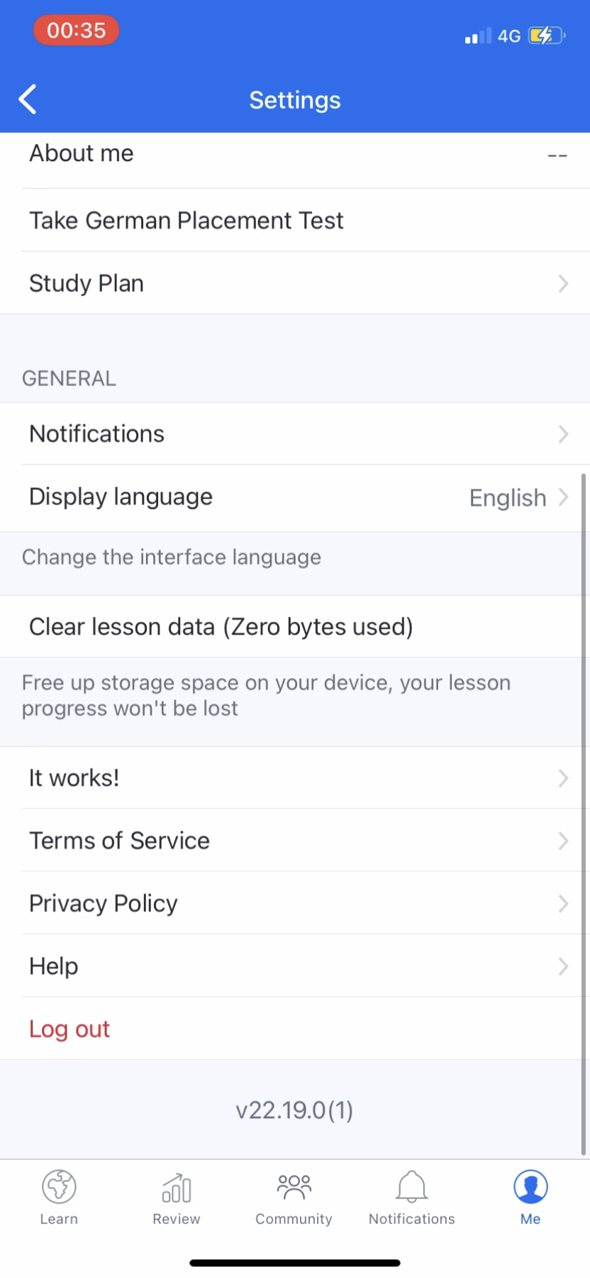 Busuu - Settings - Screen 2