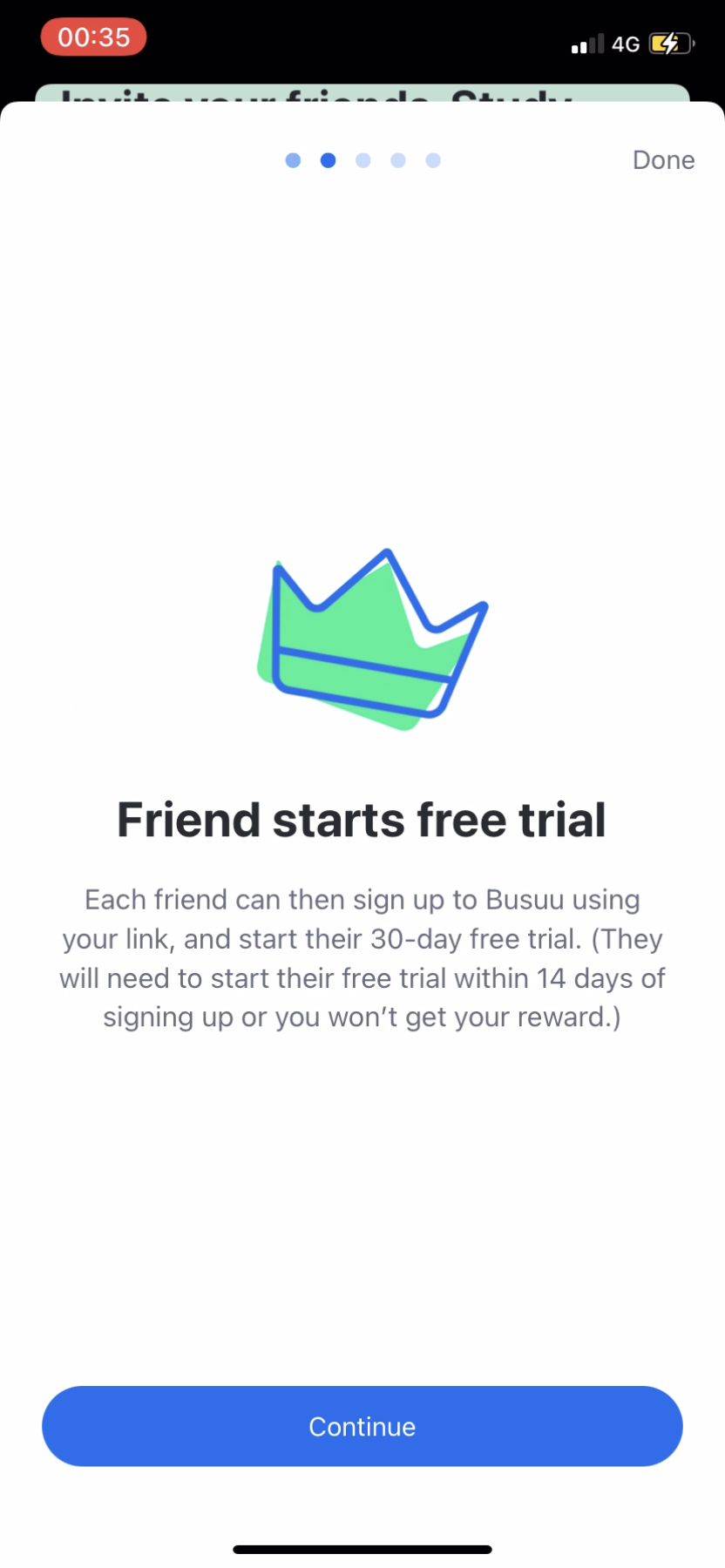 Busuu - Invite a friend - Screen 6