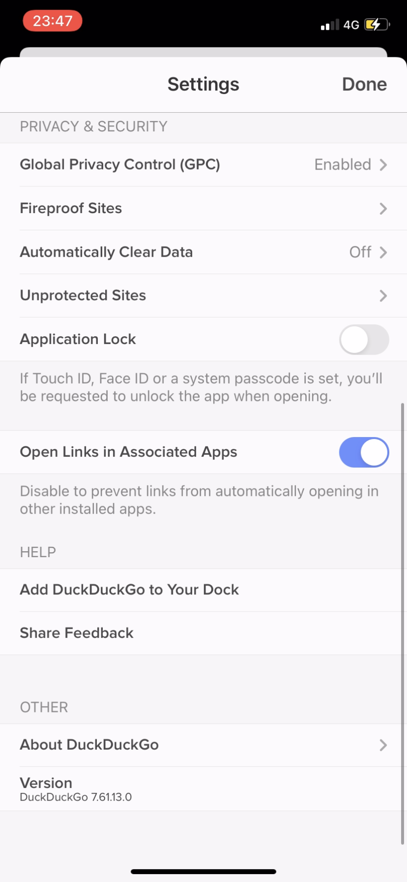 DuckDuckGo - Settings