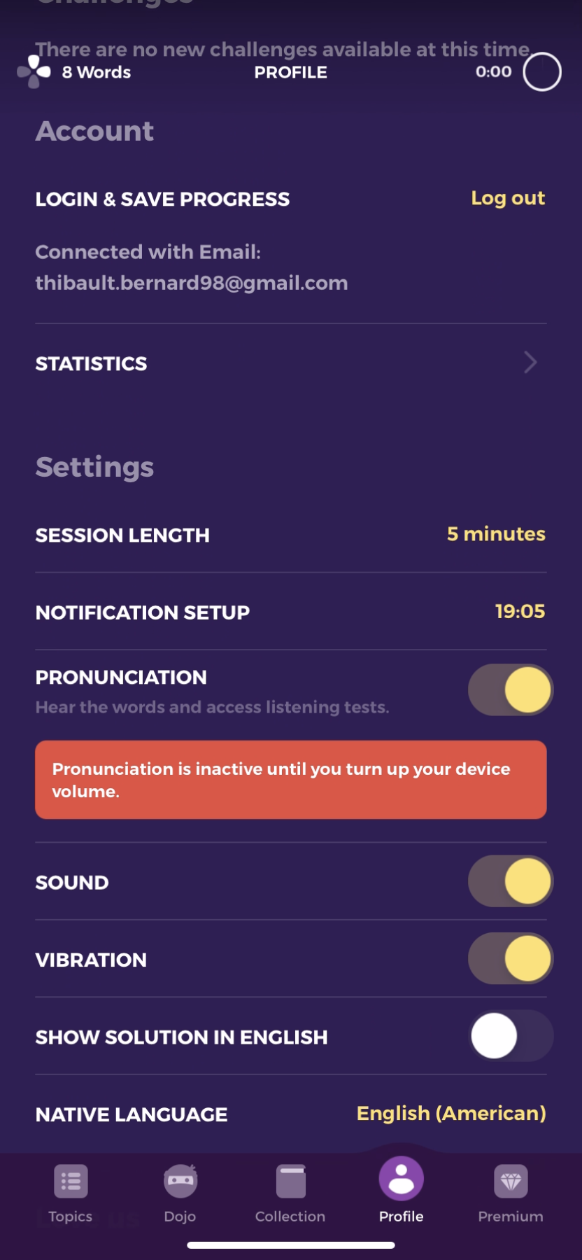 Drops - Settings - Screen 3