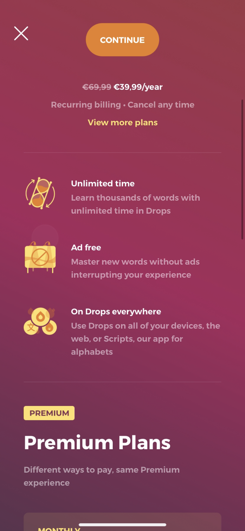 Drops - Upgrading - Screen 2