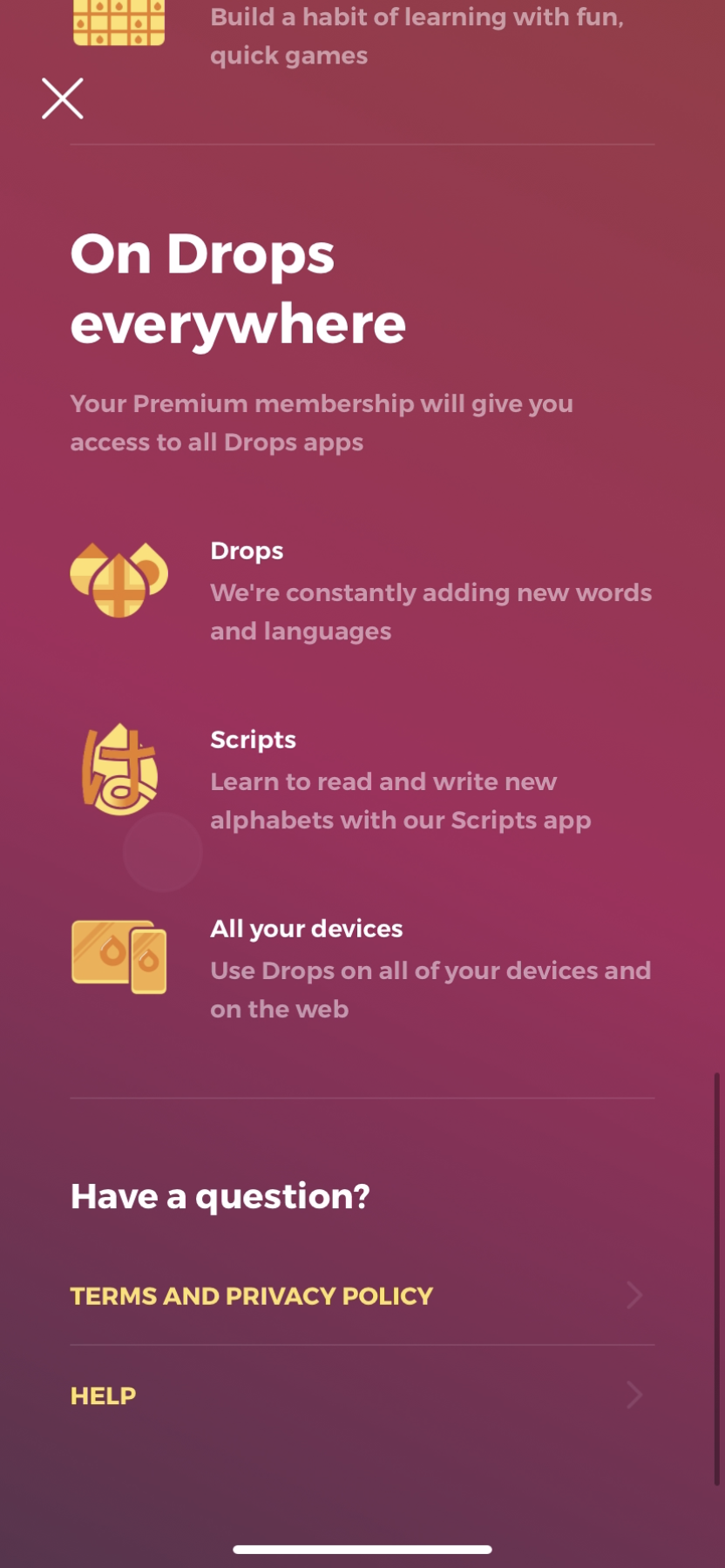 Drops - Upgrading - Screen 5