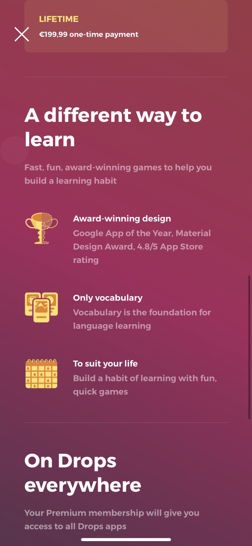 Drops - Upgrading - Screen 4