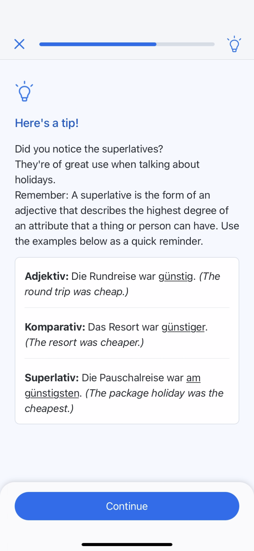 Busuu - Doing a session - Screen 21
