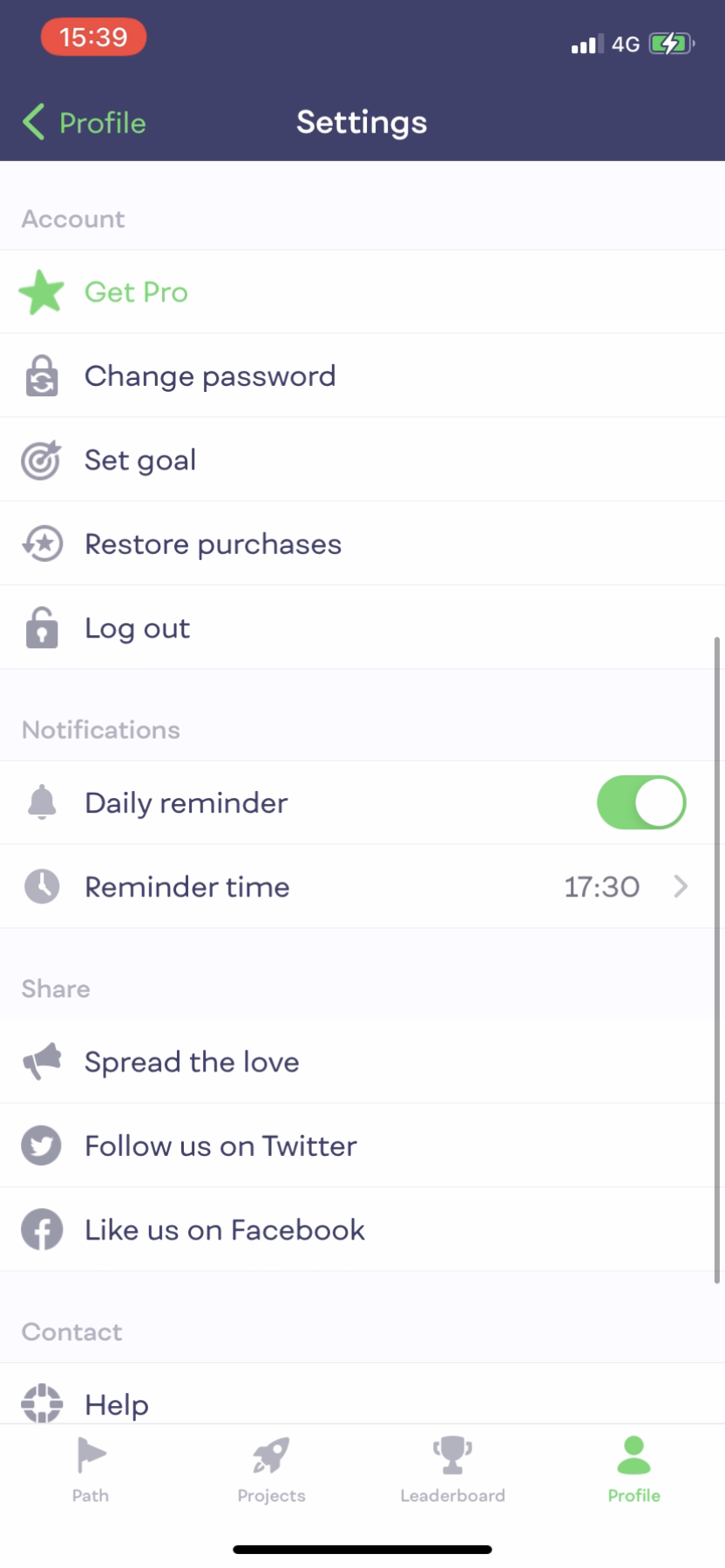 Mimo - Settings - Screen 2