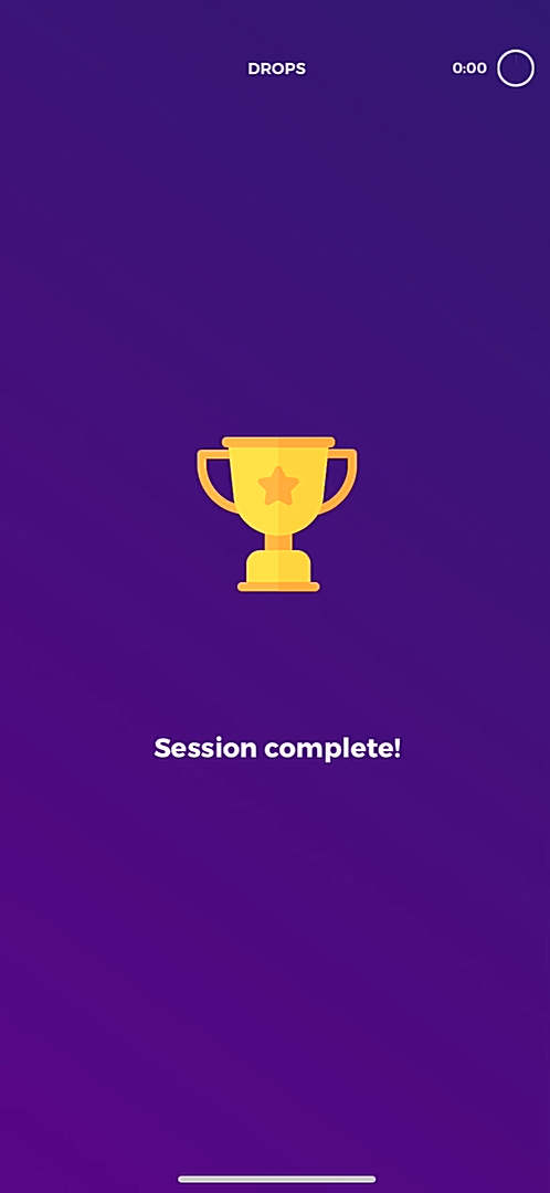 Drops - Doing a session - Screen 7