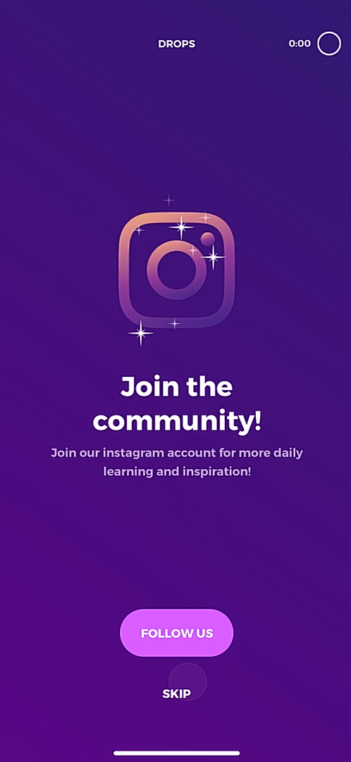 Drops - Doing a session - Screen 8