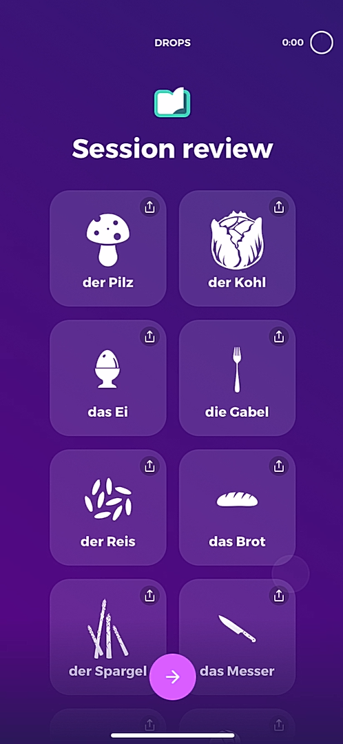 Drops - Doing a session - Screen 12