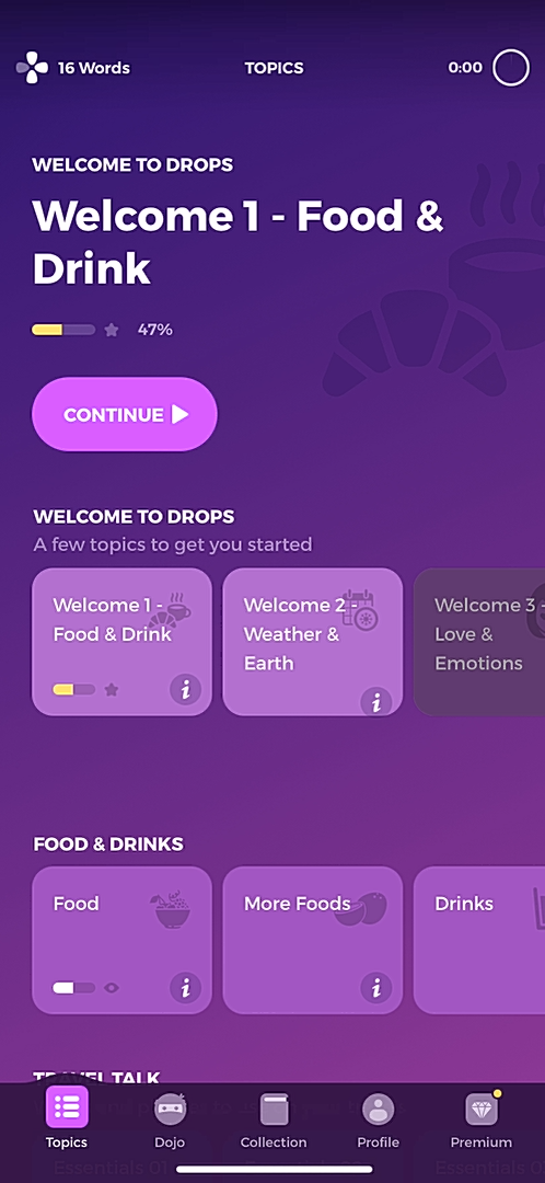 Drops - Doing a session - Screen 15