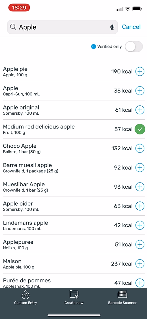 Yazio - Completing a diary - Screen 6