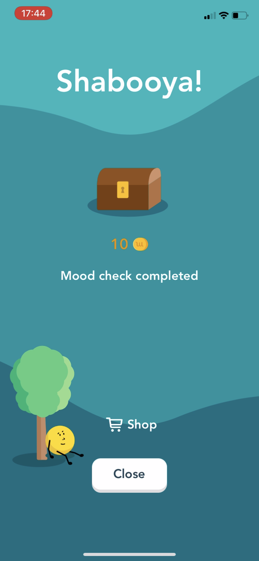 Wellnest - Completing a diary - Screen 23