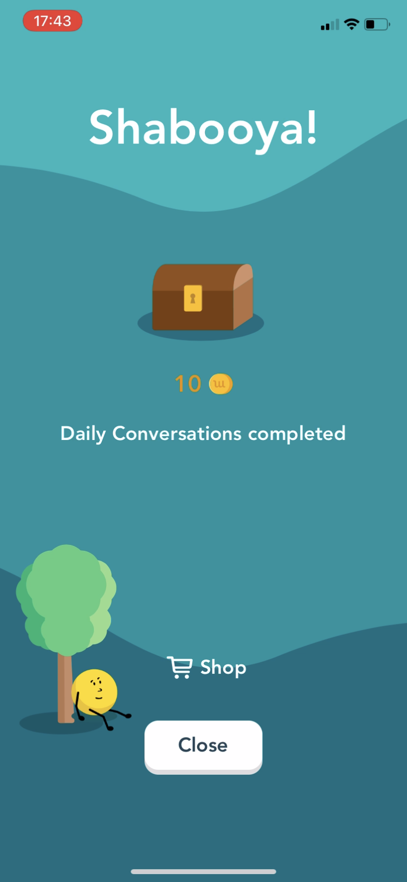 Wellnest - Completing a diary - Screen 16